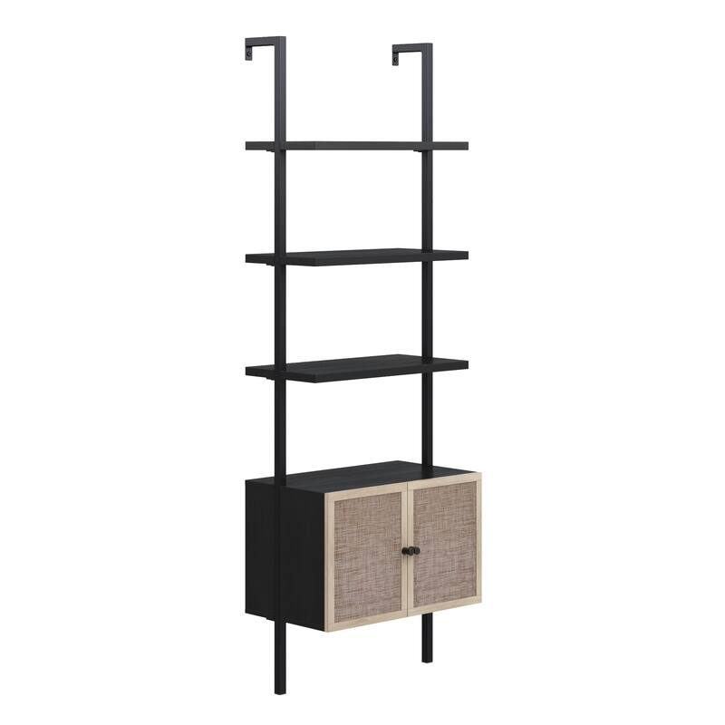 Nathan James Theo Open Shelf Industrial Bookcase with Drawers or Cabinets