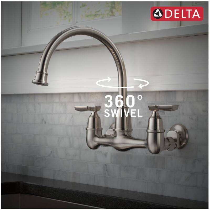 Delta 22722LF Corin 1.8 GPM Wall Mounted Widespread Bridge Kitchen