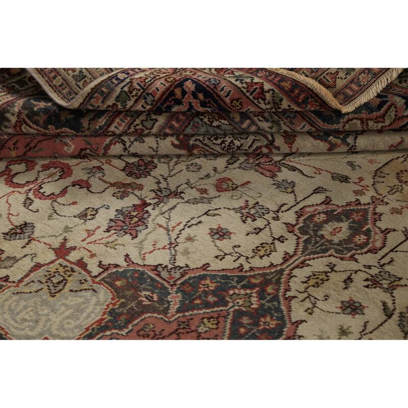 Antique Vegetable Dye Authentic Oushak Turkish Wool Area Rug Handmade - 8'11" x 11'7"