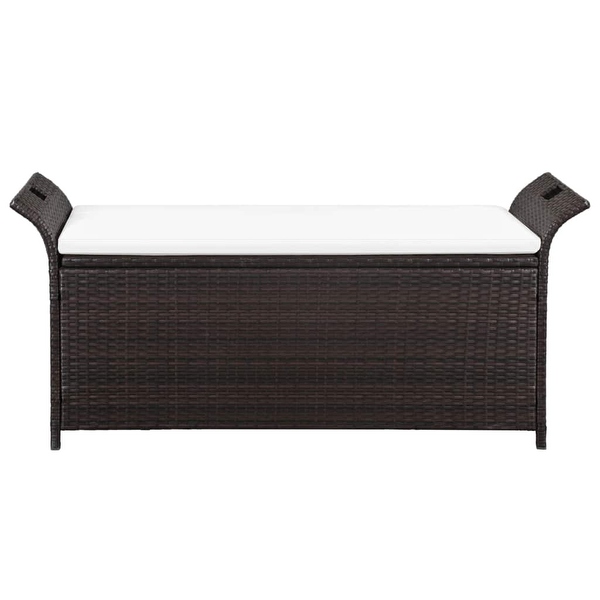 Black rattan garden deals storage bench