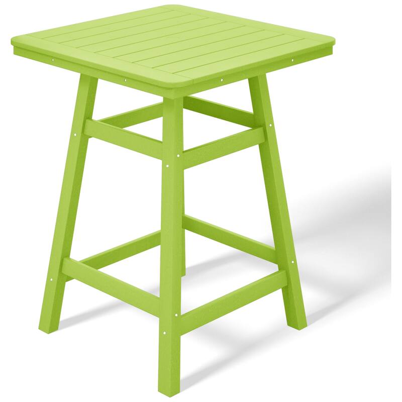 Laguna Hdpe All Weather Outdoor Patio 30" Square Counter Bistro Table - Lime