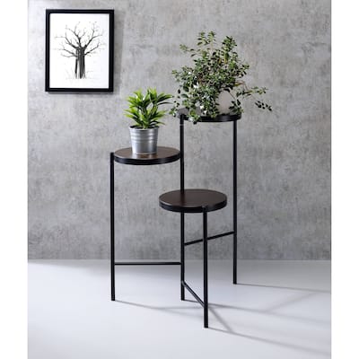 Lila Black and Walnut 3-tier Foldable Plant Stand
