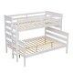 preview thumbnail 12 of 22, Twin over Full Size Solid Wood Bunk Bed with Ladder and Fence for Kids