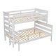 preview thumbnail 12 of 10, White Twin over Full Size Solid Wood Bunk Bed with Ladder & Fence