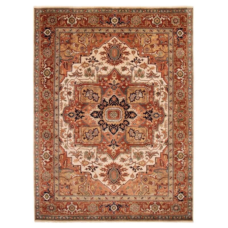 ECARPETGALLERY Hand-knotted Jules Sultane Ivory Wool Rug - 8'7 x 11'6 - Ivory - 8'7 x 11'6