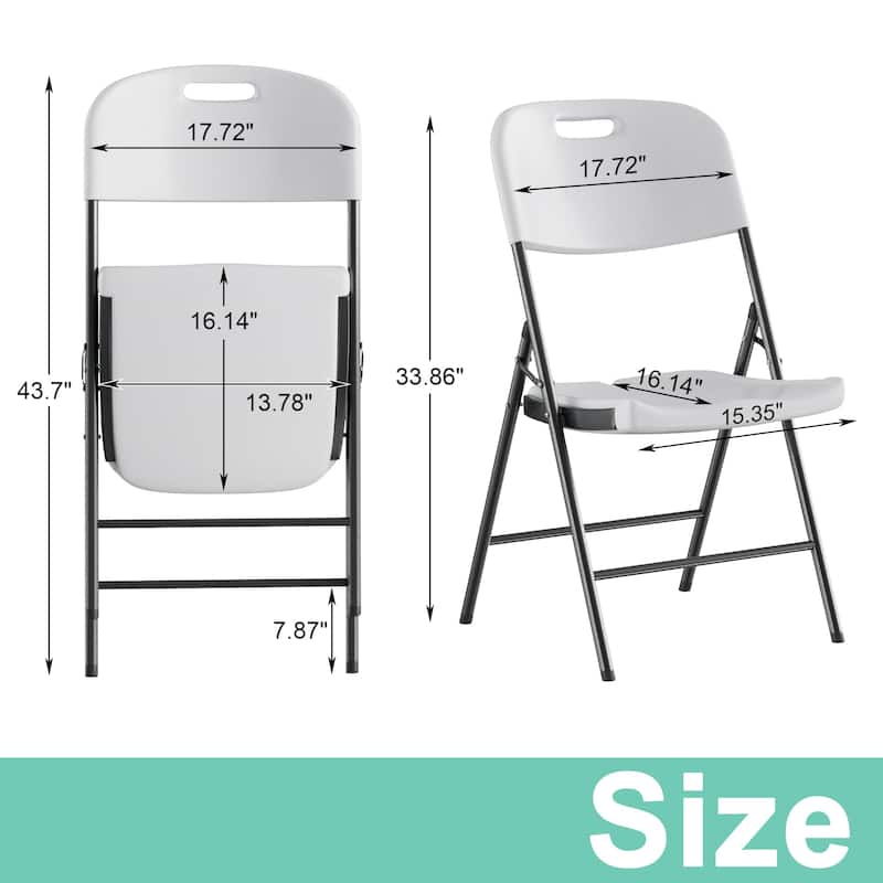 4 Pack Metal Folding Chairs with Padded Cushion and Back, Stackable Fabric Dining Chair Set, Upholstered Commercial Seat
