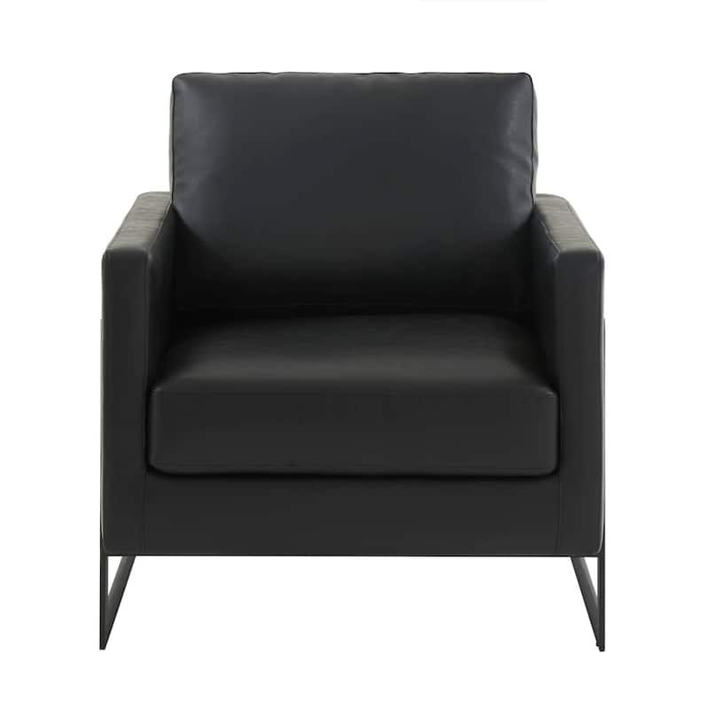 Lincoln Upholstered Velvet Single-Seater Sofa Fabric Accent Chair in Stainless Steel with Removable Cushions - 35"