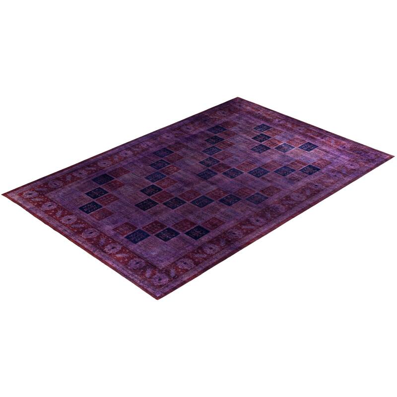 Overdyed One-of-a-Kind Hand-Knotted Area Rug - Purple - 12' 0" x 17' 5"