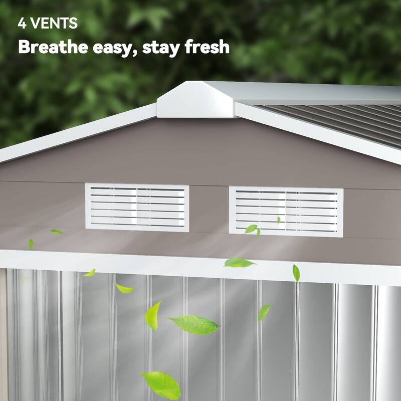 Outsunny Metal Outdoor Shed Organizer & Garden Storage