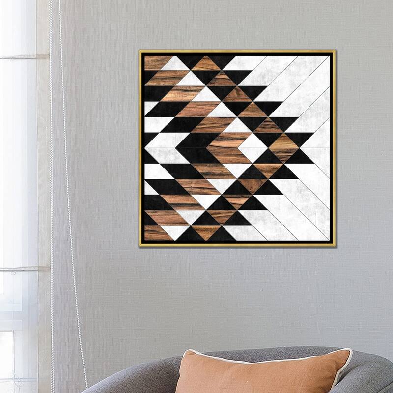 iCanvas "Urban Tribal Pattern No.9 - Aztec - Concrete and Wood" by Zoltan Ratko Framed Canvas Print
