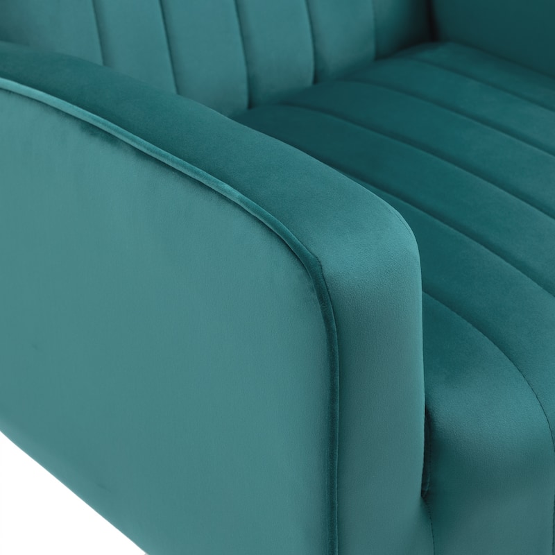 2 Set Velvet Wingback Accent Chairs with Metal Legs for Living Room