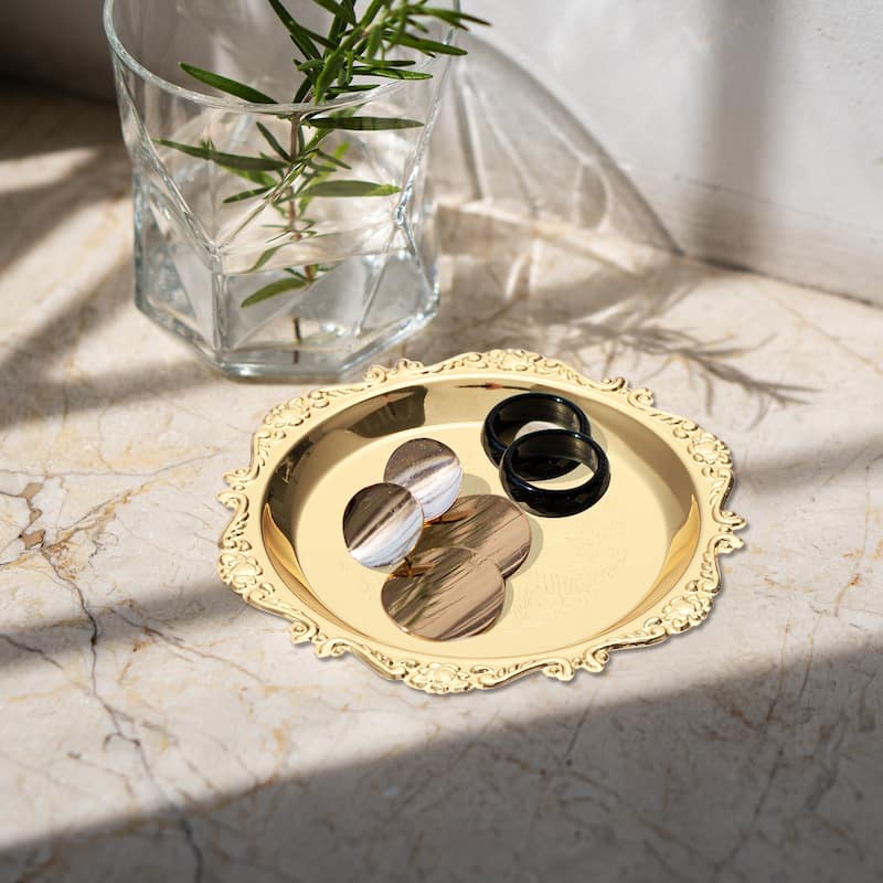 Vintage Jewelry Trinket Dish Tray Holder, Embossed Design