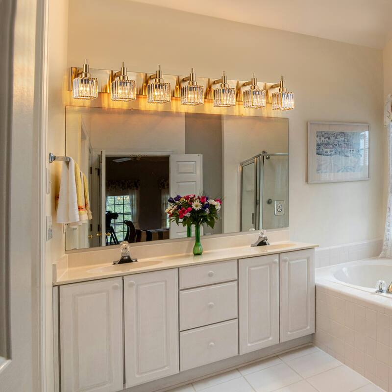 2/3/4-Light Modern Bathroom Crystal Vanity Light Wall Sconces