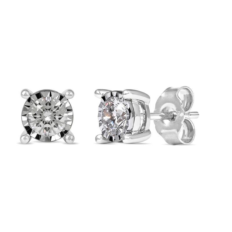 1/20ct - 3/4ct TDW Diamond Stud Earrings in Silver for Women