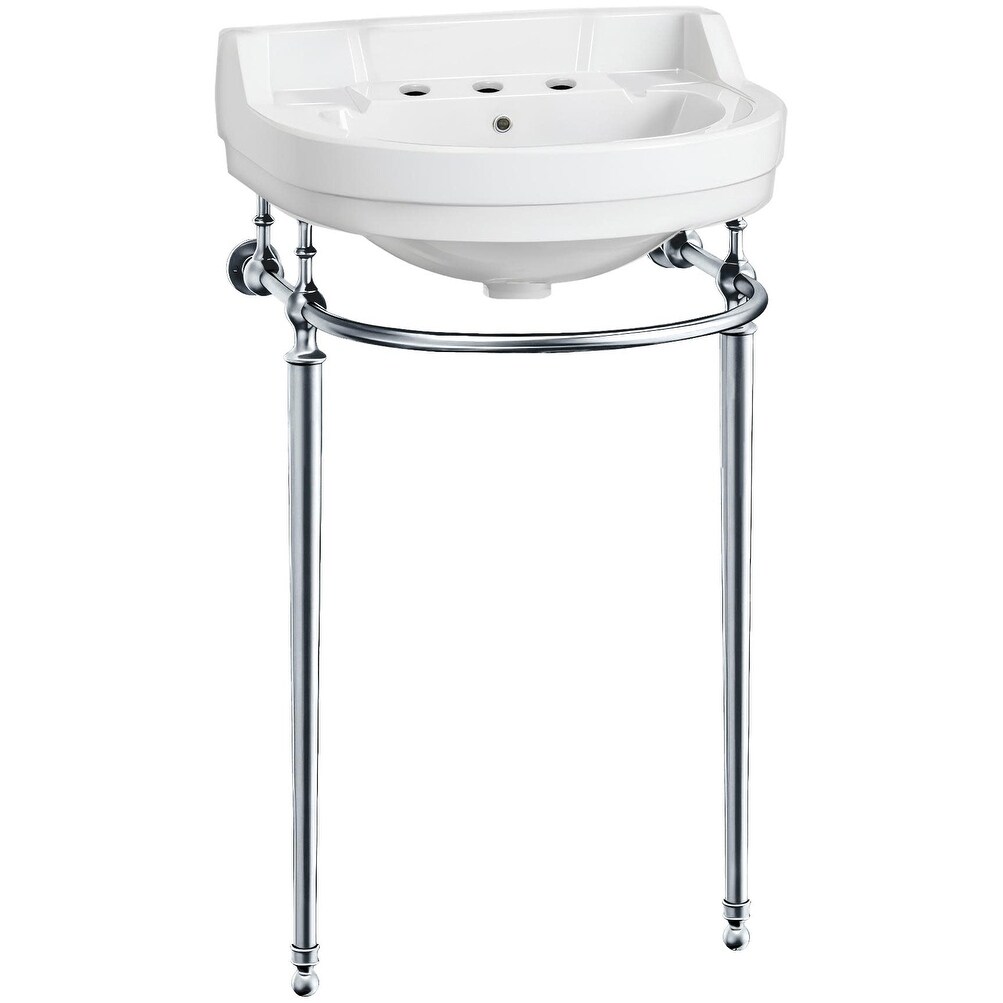 Whitehaus WHV022-L32-3H 21-5/8" Specialty Vitreous China Console