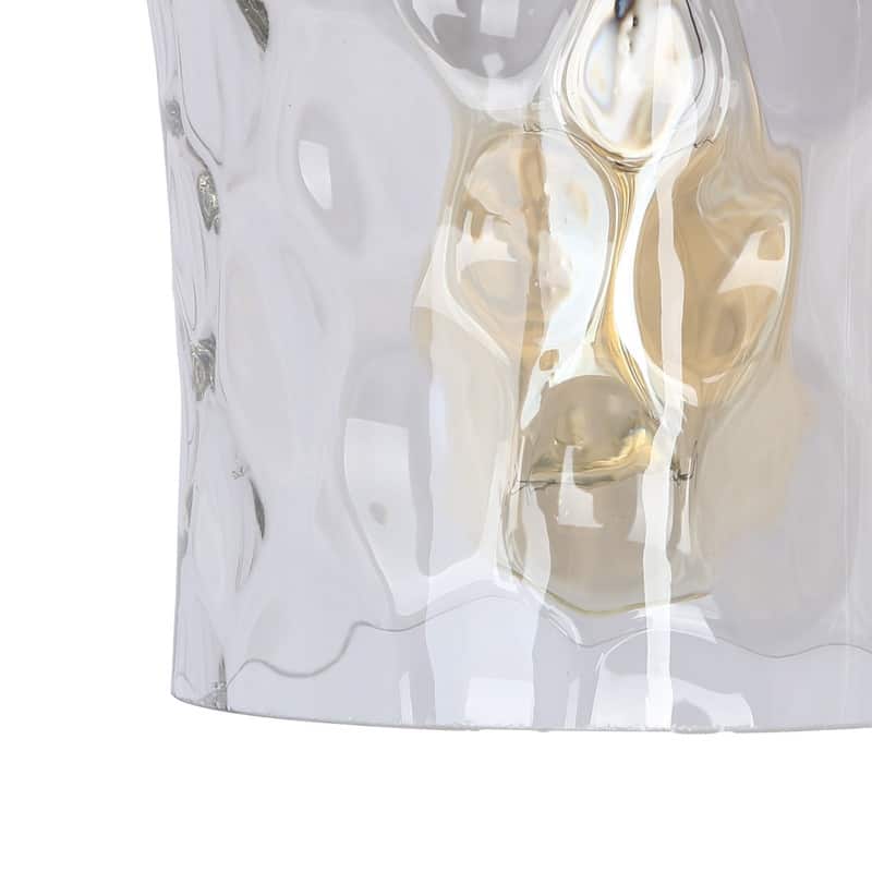 3-Light Modern Bathroom Vanity Light Dimmable Black Gold Glass Wall Sconce - 20" L x 7" W x 7" H