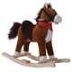 preview thumbnail 9 of 27, Kids Plush Rocking Horse with Authentic Neighing Sounds, Soft Body, and Developmental Benefits, for Toddlers 36 Months+ Brown