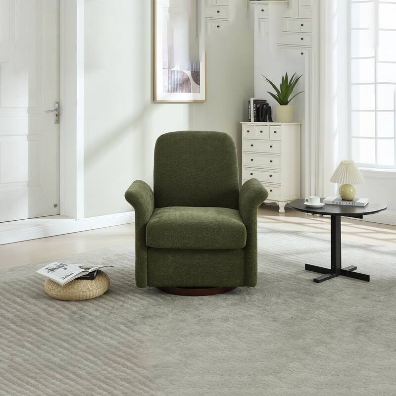 Modern Barrel Armchair with Wood Base