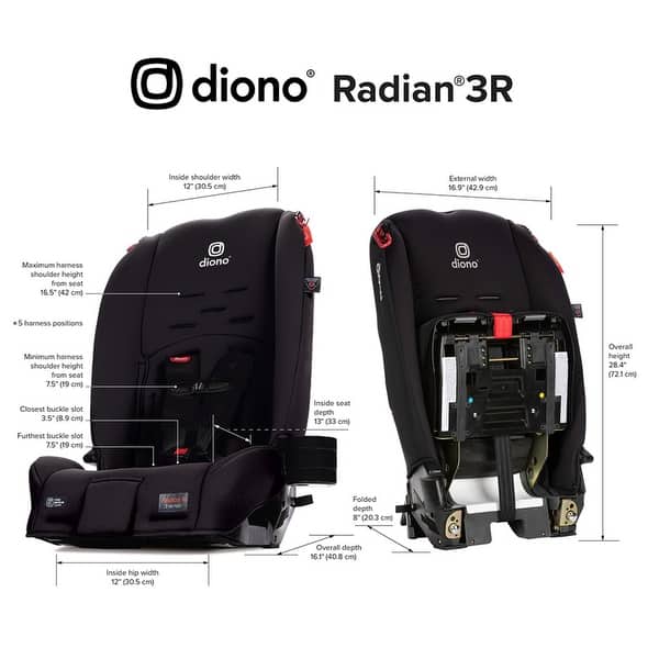 dimension image slide 1 of 6, Radian 3R - The Original 3 Across All-In-One Convertible Car Seat