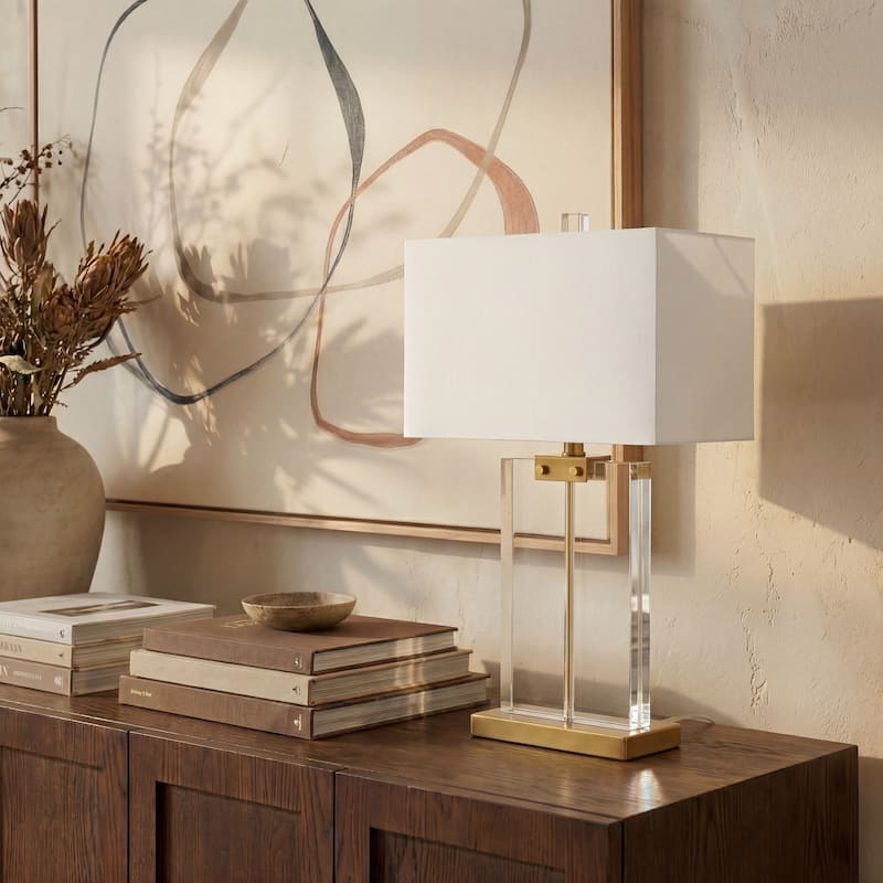 SAFAVIEH Couture Lighting Meeta 25.5-inch Crystal Table Lamp - 15 In W x 8 In D x 25.5 In H - 15Wx8Dx26H