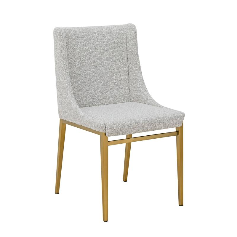 Modrest Mimi Modern Light Grey Fabric + Antique Brass Dining Chair (Set of 2)