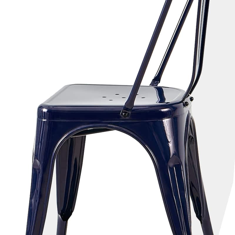 Industrial Metal 18 Inch Stackable Dining Chair Set