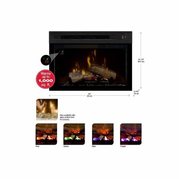 Dimplex PF2325CG 25 inch Multi-Fire XD Electric Firebox with Curved Glass -  Black - Bed Bath u0026 Beyond - 14683717