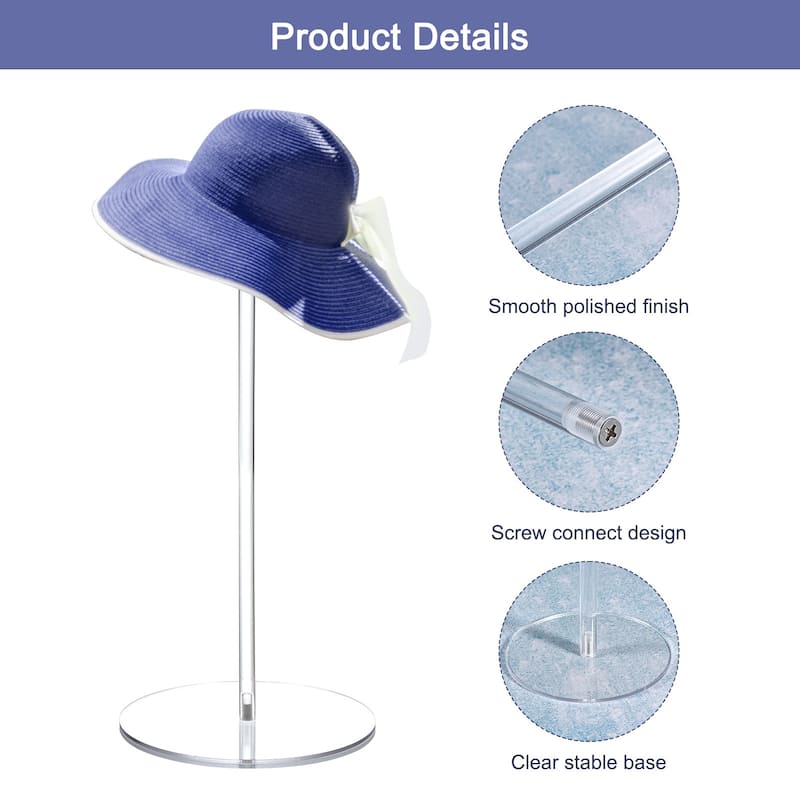 Acrylic Hat Display Stand 4 Pack 12 Inch Round Stand - Clear