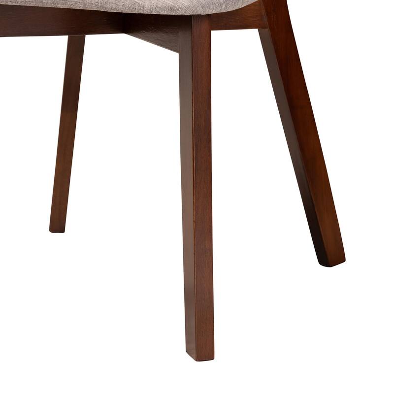 Dannell Mid-Century Modern Fabric and Wood Dining Set