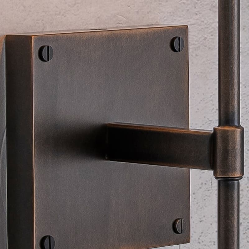 CraftHome Transitional Wall Sconce in Bronze with White Linen Shade Modern Fabric Wall Light Fixture for Bedside Hallway - W6''