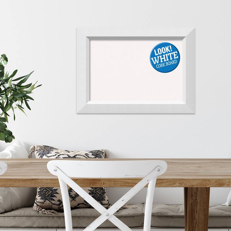 Framed White Cork Board, Blanco White