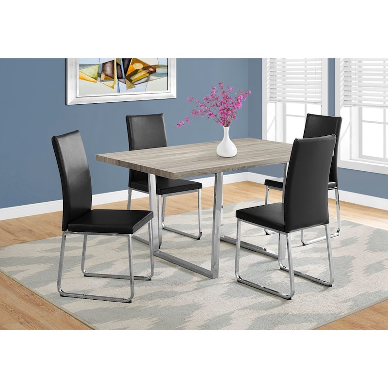 Dining Table, Rectangular, Kitchen, Dining Room, Chrome Metal