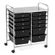 preview thumbnail 10 of 17, 12-Drawers Rolling Storage Cart with Organizer Top - See Details Black