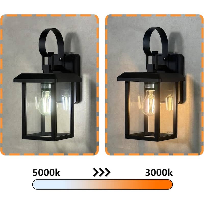 Outdoor Dusk to Dawn Wall Light Black Exterior Light Fixture