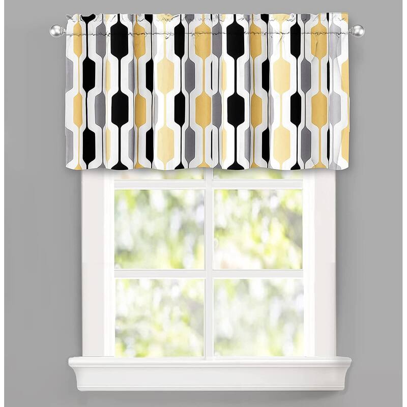DriftAway Riley Geo Lined Window Curtain Valance