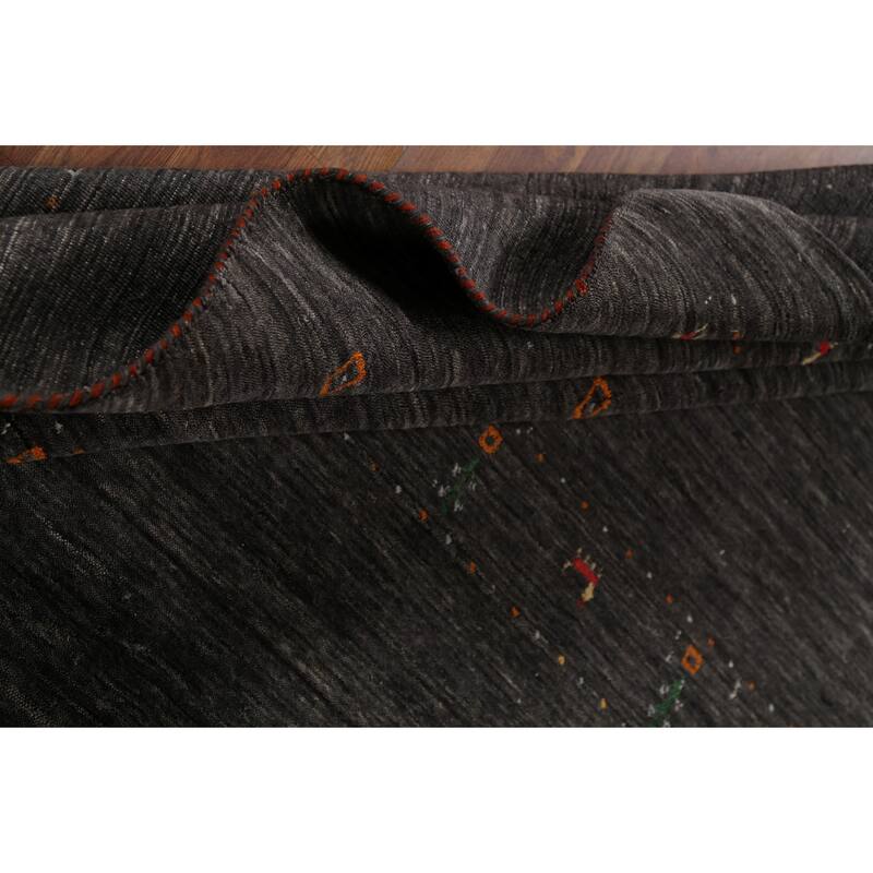 Animals Tribal Gabbeh Indian Area Rug Hand-Knotted Wool Carpet - 5'7"x 7'8"