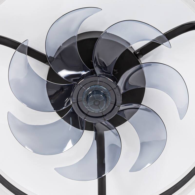 20-in Black Low Profile Ceiling Fan with Remote Control(7-blade)