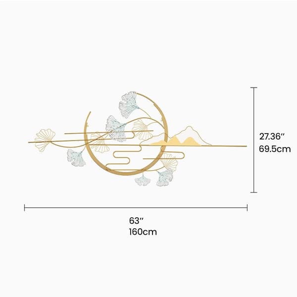 Moasis Gold Metal Plate Wall Decor with Textured Pattern