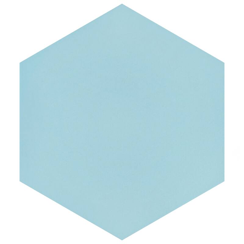 Merola Tile Textile Basic Hex Aqua 8-5/8" x 9-7/8" Porcelain Floor and Wall Tile - Case (25 Tiles)