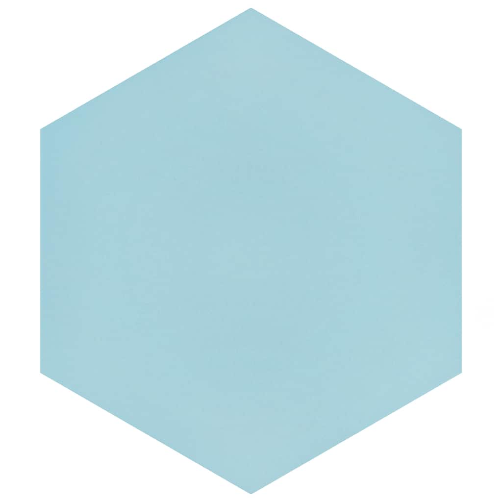 Merola Tile Textile Basic Hex Aqua 8-5/8" x 9-7/8" Porcelain Floor and Wall Tile
