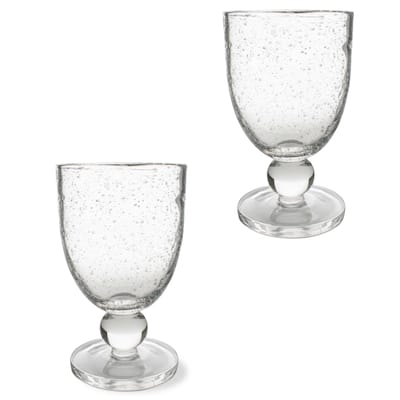 Bubble Glass Goblet Single 10 Oz Beverage Glassware For Dinner Party Wedding Bar Set 2