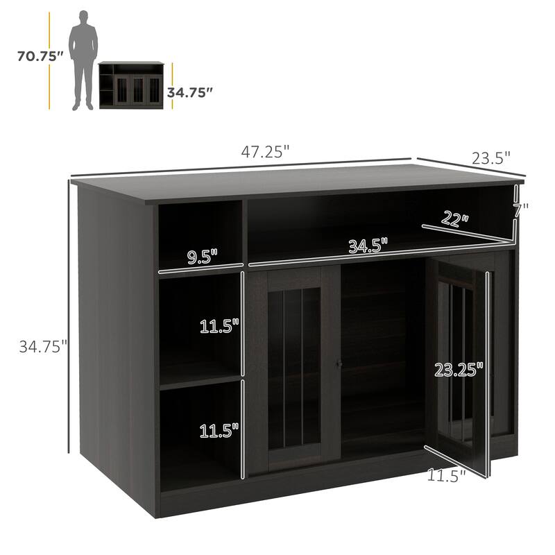 Dog Crate with Adjustable Shelf, Dog Crate End Table, Indoor Pet Crate for Medium and Large Dogs, with Large Flat Surface