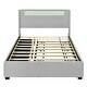 preview thumbnail 5 of 8, Teddy Fleece Bed with LED Wingback Frame Bed and Trundle, Drawers