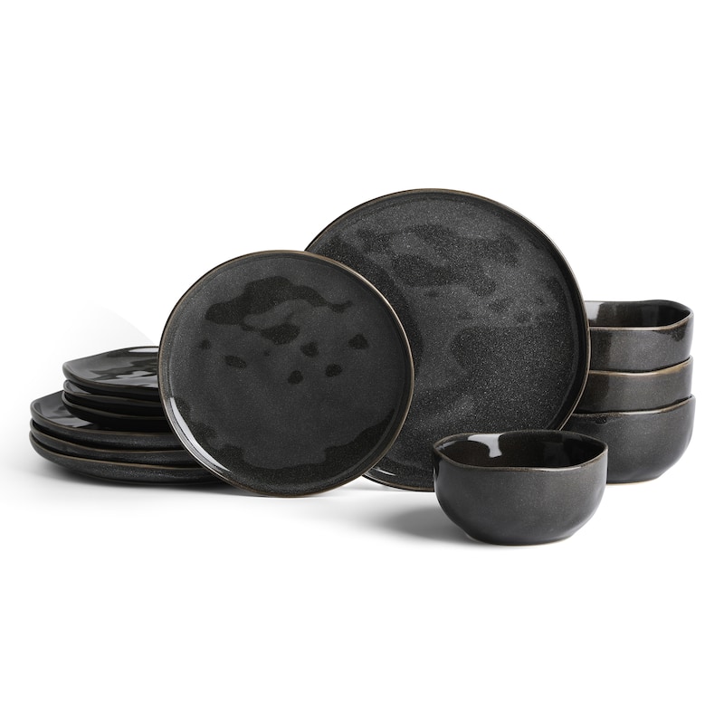 Stone Lain Mirella Stoneware Dinnerware Set - Charcoal - 12 Piece