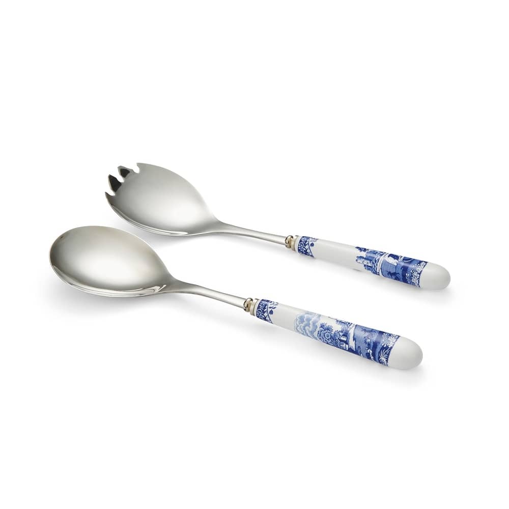 Spode Blue Italian Set of 2 Salad Servers