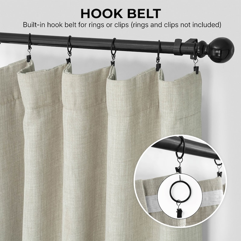 Exclusive Fabrics Textured Faux Linen Room Darkening Curtains for Bedroom & Living Room Curtains (1 Panel)