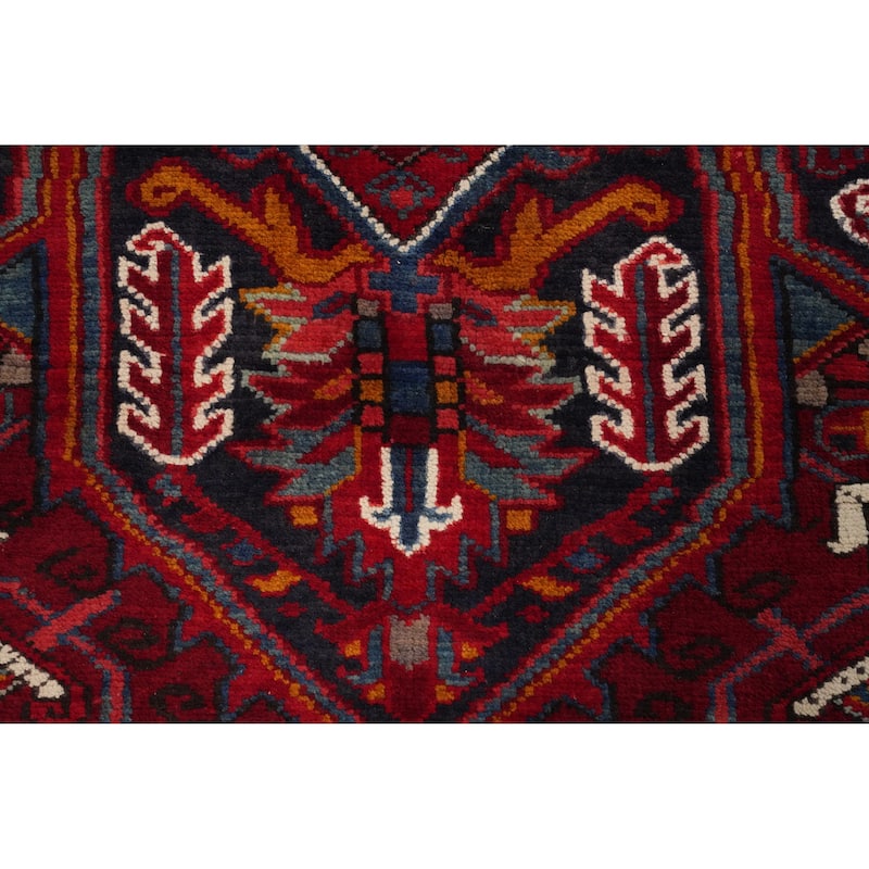 Hand Knotted Oriental 100% Wool Carpet Traditional Medallion Red Heriz Area Rug - 9' 6'' X 6' 3''