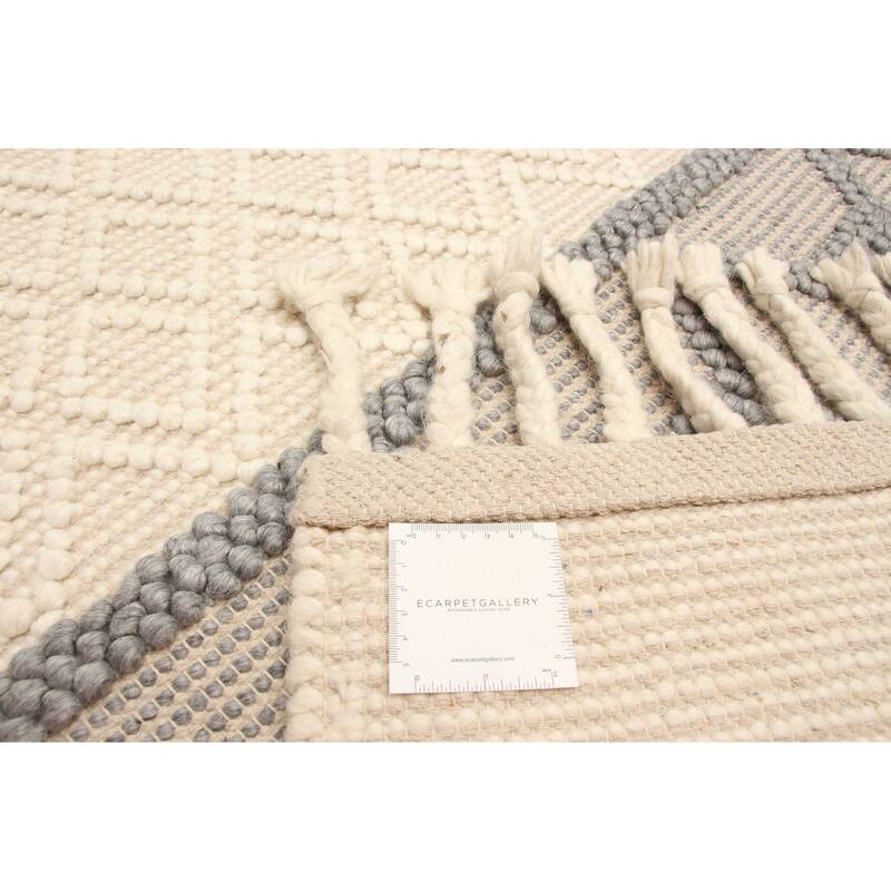 ECARPETGALLERY Braid weave Sienna Cream Wool Rug - 5'3 x 7'7
