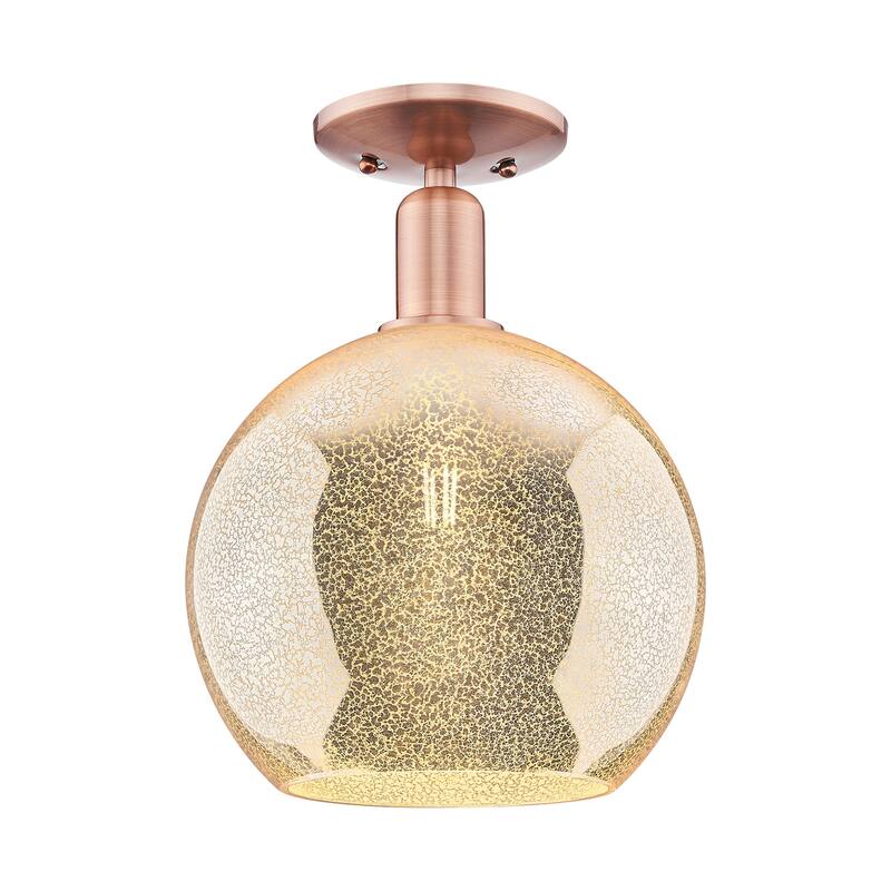 Innovations Lighting 716-1C-14-10 Athens Semi-Flush Athens 10" Wide - Antique Copper / Mercury