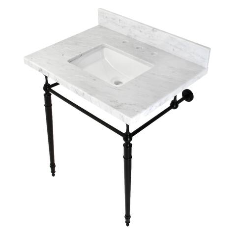 Edwardian 30" Console Sink with Brass Legs (8-Inch, 3 Hole)